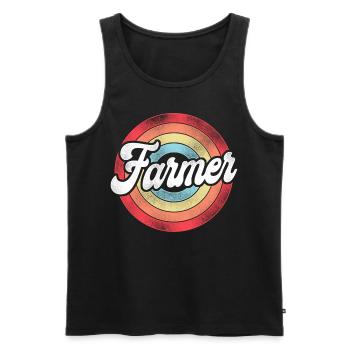 Farming Farmer Retro Vintage - Männer Premium Bio Tank Top - Schwarz - Vorne - Michal (187cm)