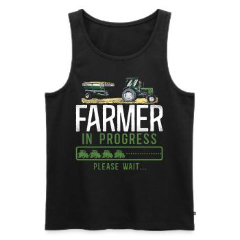 Farming Farmer Tractor Vintage - Männer Premium Bio Tank Top - Schwarz - Vorne - Michal (187cm)