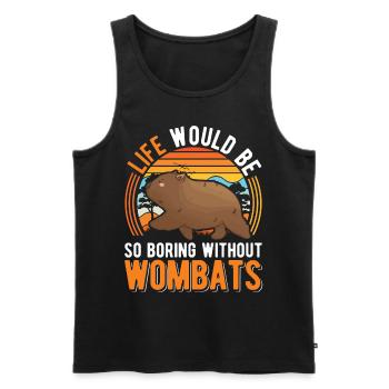 Wombat australien - Débardeur bio Premium Homme - noir - Devant - Michal (187cm)