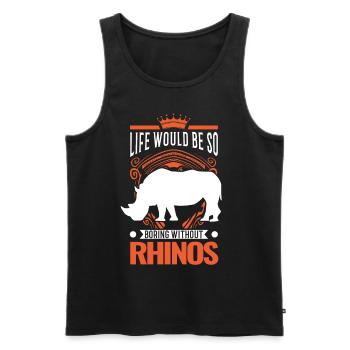 Life would be so boring without Rhinos Nashorn - Männer Premium Bio Tank Top - Schwarz - Vorne - Michal (187cm)