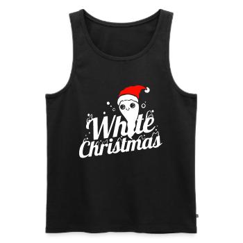 Fantôme mignon avec chapeau de Père Noël apporte Noël blanc - Débardeur bio Premium Homme - noir - Devant - Michal (187cm)