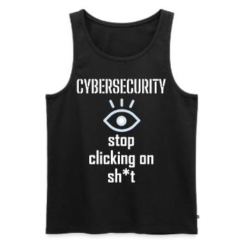 Cybersécurité - Informaticiens en sécurité des TI - Débardeur bio Premium Homme - noir - Devant - AI Model Male 178 light (178cm)