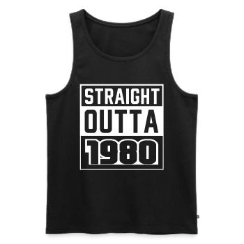 Straight Outta 1980 Anniversaire 1980 Né en 1980 - Débardeur bio Premium Homme - noir - Devant - Michal (187cm)