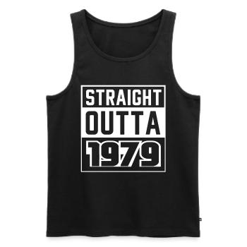 Straight Outta 1979 Birthday 1979 Born 1979 - Men's Premium Organic Tank Top - black - Front - AI Model Male 178 light (178cm)
