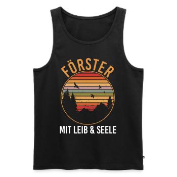 Waldarbeiter Holzfäller Waldarbeit Förster - Männer Premium Bio Tank Top - Schwarz - Vorne - Michal (187cm)