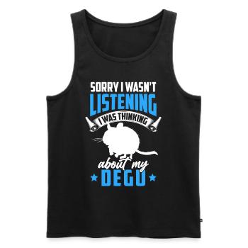 Was distracted by Degu Chilean rodent - Men's Premium Organic Tank Top - black - Front - AI Model Male 178 light (178cm)