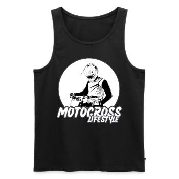 Motocross/enduro/freestyle mx/dirt bike rétro - Débardeur bio Premium Homme - noir - Devant - Michal (187cm)