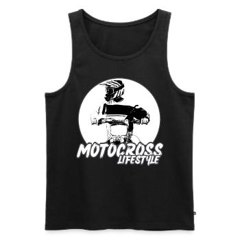 Motocross/enduro/freestyle mx/dirt bike rétro - Débardeur bio Premium Homme - noir - Devant - Michal (187cm)
