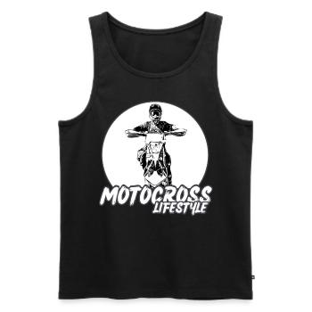 Motocross / Enduro / Freestyle mx / Dirtbike retro - Männer Premium Bio Tank Top - Schwarz - Vorne - Michal (187cm)