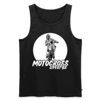 Motocross/enduro/freestyle mx/dirt bike rétro - Débardeur bio Premium Homme - noir - Devant - Michal (187cm)