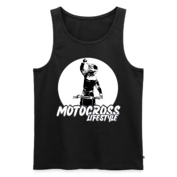 Motocross/enduro/freestyle mx/dirt bike rétro - Débardeur bio Premium Homme - noir - Devant - Michal (187cm)