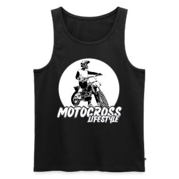 Motocross/enduro/freestyle mx/dirt bike rétro - Débardeur bio Premium Homme - noir - Devant - Michal (187cm)