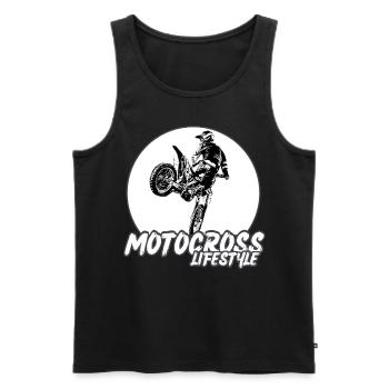 Motocross/enduro/freestyle mx/dirt bike rétro - Débardeur bio Premium Homme - noir - Devant - Michal (187cm)