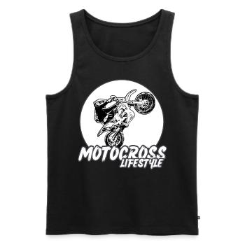 Motocross / Enduro / Freestyle mx / Dirtbike retro - Männer Premium Bio Tank Top - Schwarz - Vorne - Michal (187cm)