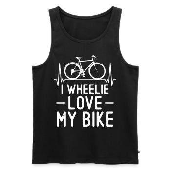 Drôle de vélo de route à vélo Pun - Débardeur bio Premium Homme - noir - Devant - Michal (187cm)