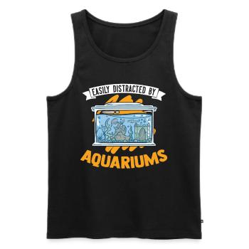 Easily distracted by Aquariums Aquaristik Aquarist - Männer Premium Bio Tank Top - Schwarz - Vorne - Michal (187cm)