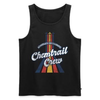 Vintage Retro Chemtrail Crew Parody Shirt - Männer Premium Bio Tank Top - Schwarz - Vorne - AI Model Male 178 light (178cm)