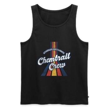 Vintage Retro Chemtrail Crew Parody Shirt - Männer Premium Bio Tank Top - Schwarz - Vorne - AI Model Male 178 light (178cm)