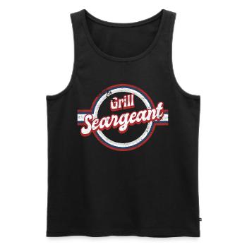 Grill Seargeant Independence Veteran Father Shirt - Männer Premium Bio Tank Top - Schwarz - Vorne - Michal (187cm)