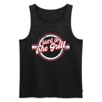 Vintage Lord Of The Grill Grilling Shirt - Männer Premium Bio Tank Top - Schwarz - Vorne - AI Model Male 178 light (178cm)