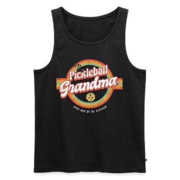 Pickleball Oma Stay Out Of My Kitchen Shirt - Männer Premium Bio Tank Top - Schwarz - Vorne - Michal (187cm)