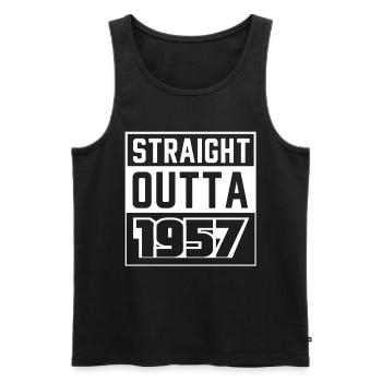 Straight Outta 1957 Geburtstag 1957 Geboren 1957 - Männer Premium Bio Tank Top - Schwarz - Vorne - Michal (187cm)