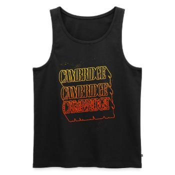 Cambridge Angleterre UK City Skyline Home Font - Débardeur bio Premium Homme - noir - Devant - AI Model Male 178 light (178cm)