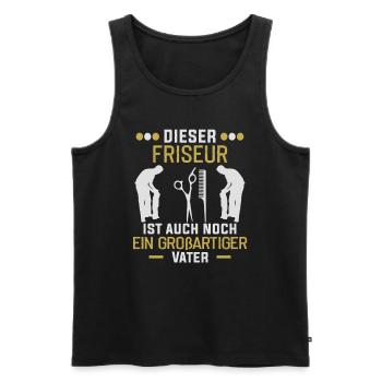 Friseur Vatertag Barber - Männer Premium Bio Tank Top - Schwarz - Vorne - Michal (187cm)
