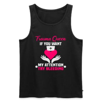 Nurse Trauma Queen Nurse - Men's Premium Organic Tank Top - black - Front - Michal (187cm)