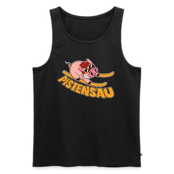 Skifahrer Pistensau Ski - Männer Premium Bio Tank Top - Schwarz - Vorne - AI Model Male 178 light (178cm)