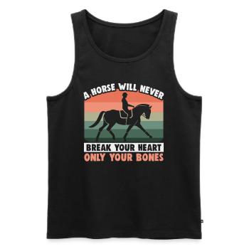 Design équestre et équestre pour les amoureux des chevaux - Débardeur bio Premium Homme - noir - Devant - Michal (187cm)