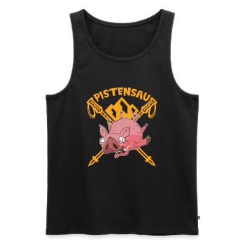 Skifahrer Pistensau Ski - Männer Premium Bio Tank Top - Schwarz - Vorne - AI Model Male 178 light (178cm)