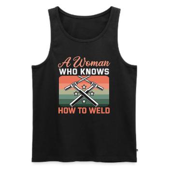 Welder Spruch Design for MetalWorkers - Men's Premium Organic Tank Top - black - Front - Michal (187cm)