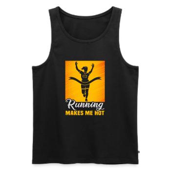 Running Marathon Runner Running - Débardeur bio Premium Homme - noir - Devant - AI Model Male 178 light (178cm)