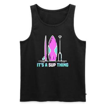 Sup Stand Up Paddle Design Sup Board Paddeln - Débardeur bio Premium Homme - noir - Devant - AI Model Male 178 light (178cm)