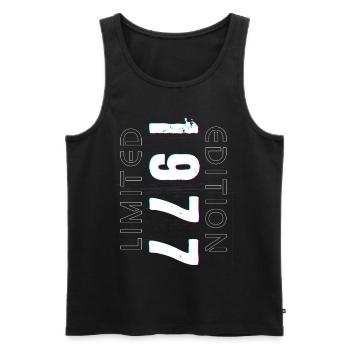 Limited Edition Year of Birth 1977 Gift Men - Men's Premium Organic Tank Top - black - Front - AI Model Male 178 light (178cm)