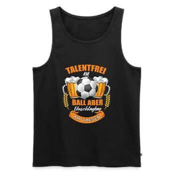 Bier Fußball - Männer Premium Bio Tank Top - Schwarz - Vorne - Michal (187cm)