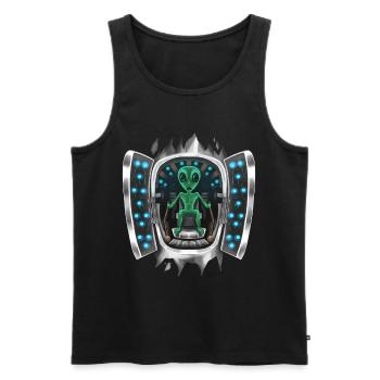 Alien Inside Costume Alien Takes Over Control - Men's Premium Organic Tank Top - black - Front - AI Model Male 178 light (178cm)