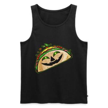 Taco With Jack O Lantern Face Costume Halloween - Männer Premium Bio Tank Top - Schwarz - Vorne - Michal (187cm)
