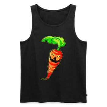 Evil Carrot With Jack O Lantern Face Costume - Männer Premium Bio Tank Top - Schwarz - Vorne - Michal (187cm)