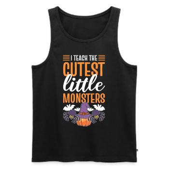 I Teach the Cutest Little Monsters Halloween - Männer Premium Bio Tank Top - Schwarz - Vorne - AI Model Male 178 light (178cm)