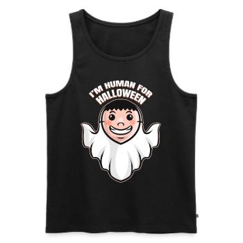 Costume de fantôme Je suis Je Suis Humain Pour Halloween - Débardeur bio Premium Homme - noir - Devant - Michal (187cm)