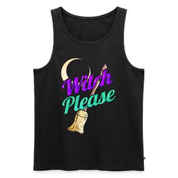 Moon And Broom Witch Please Halloween - Männer Premium Bio Tank Top - Schwarz - Vorne - AI Model Male 178 light (178cm)