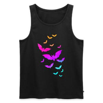 Colorful Bats Flying Costume Halloween - Männer Premium Bio Tank Top - Schwarz - Vorne - AI Model Male 178 light (178cm)