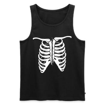 Skeleton Bones Of Torso Rips Costume Halloween - Men's Premium Organic Tank Top - black - Front - AI Model Male 178 light (178cm)