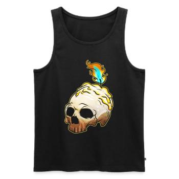 Skull With Burning Candle On Top Esotheric - Men's Premium Organic Tank Top - black - Front - AI Model Male 178 light (178cm)