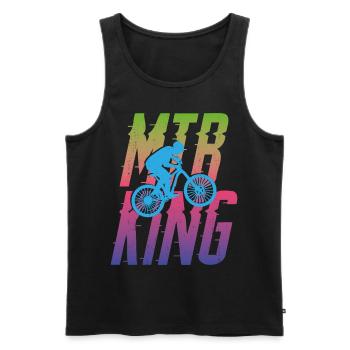 Enduro MTB Mountain Bike Riding - Männer Premium Bio Tank Top - Schwarz - Vorne - Michal (187cm)