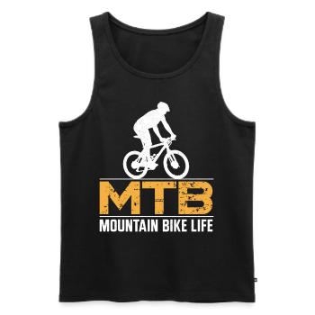Enduro MTB Mountain Bike Riding - Männer Premium Bio Tank Top - Schwarz - Vorne - Michal (187cm)