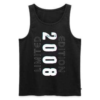Édition Limitée Année de Naissance 2008 Cadeau Hommes - Débardeur bio Premium Homme - noir - Devant - Michal (187cm)