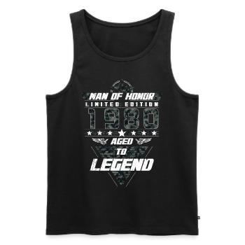 Man of Honor Year of Birth 1980 Camouflage Gift - Men's Premium Organic Tank Top - black - Front - Michal (187cm)